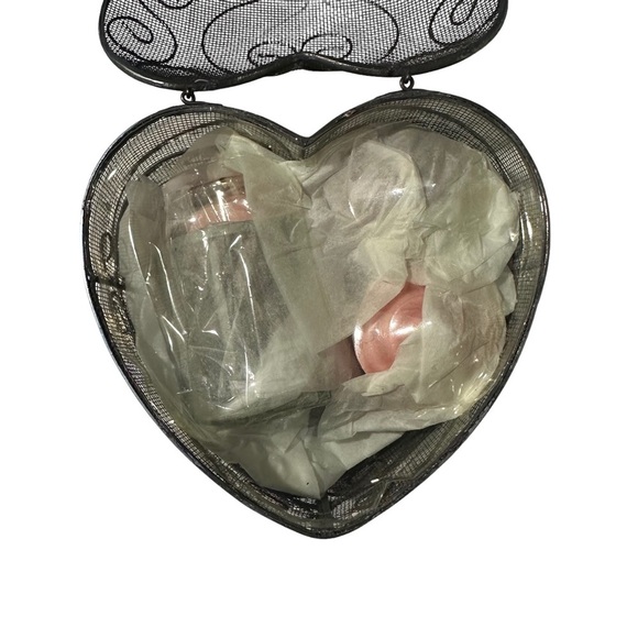 Things Remembered Silver Wire & Mesh Heart Candle Caddy Trinket Box & Candle NIB - Picture 10 of 11